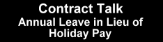 AL in Lieu of Holiday Pay